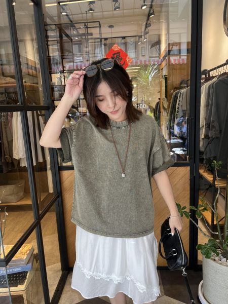 Mh306.超好看水洗色剪裁t 