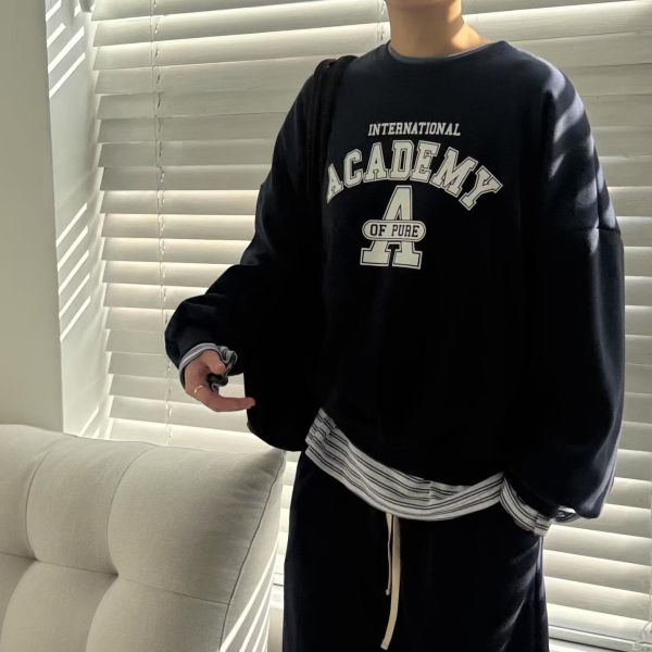 Sp116.（必買）可配套裝春款大學t/深藍 