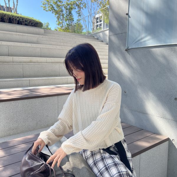 Nn102.全員必收好比例麻花針織t 