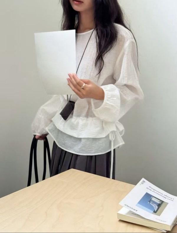 AAu06.可愛小裙擺抽繩衫 