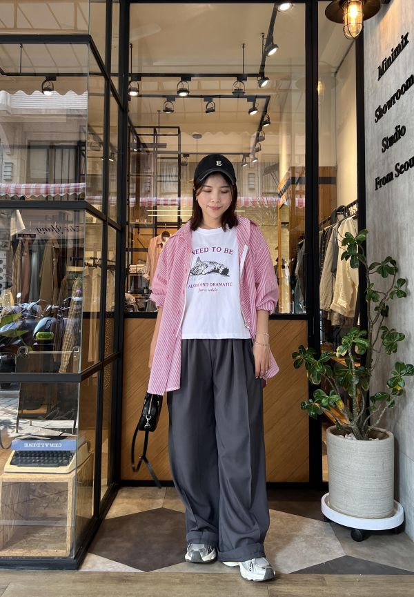 Ai25.質感抗皺2way直條襯衫外 