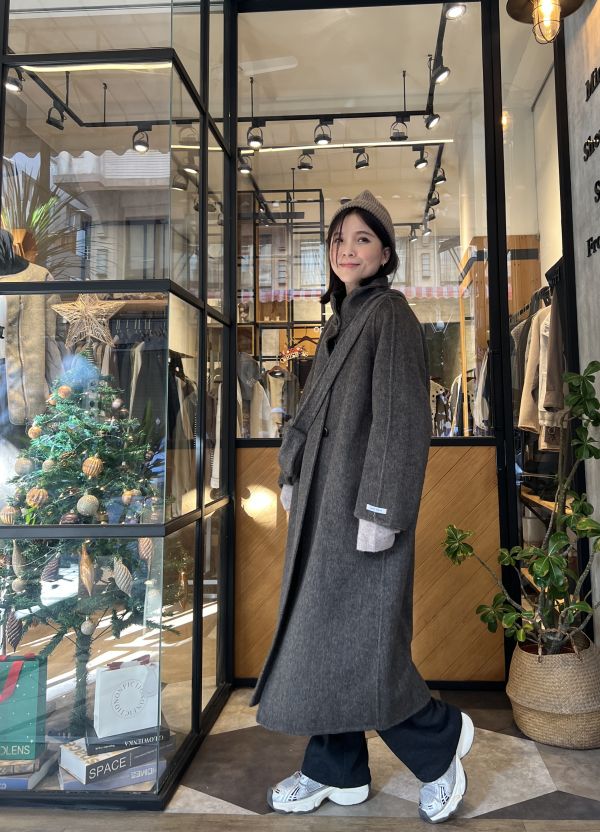 Dm126.時髦度爆棚的立領手工長大衣 