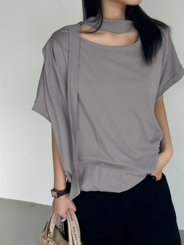 Ap407.簡約設計綁帶上衣 