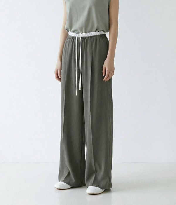 Ma316.質感s家可配套裝-層次直紋寬褲 