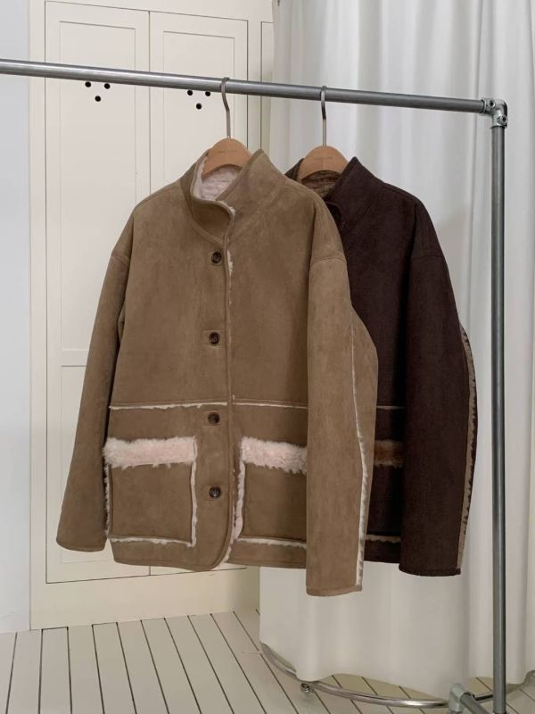 Jn118.歐膩必備雙面穿麂皮毛毛外 