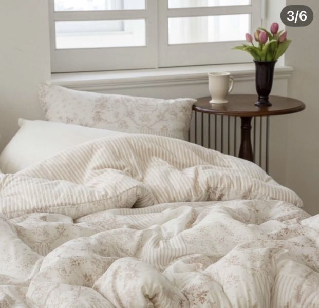 Kg77.線條印花四季短絨厚被/奶茶 