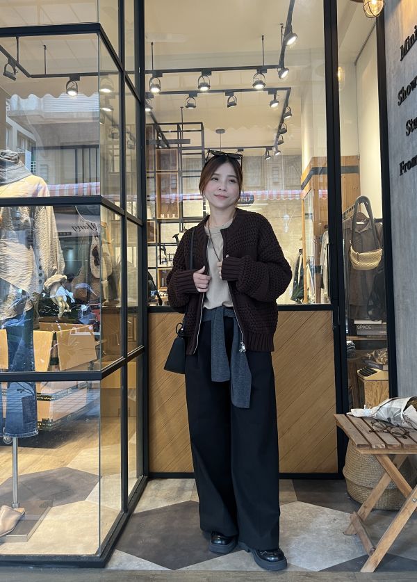 Nv115.超美鉤針拉鍊外套 