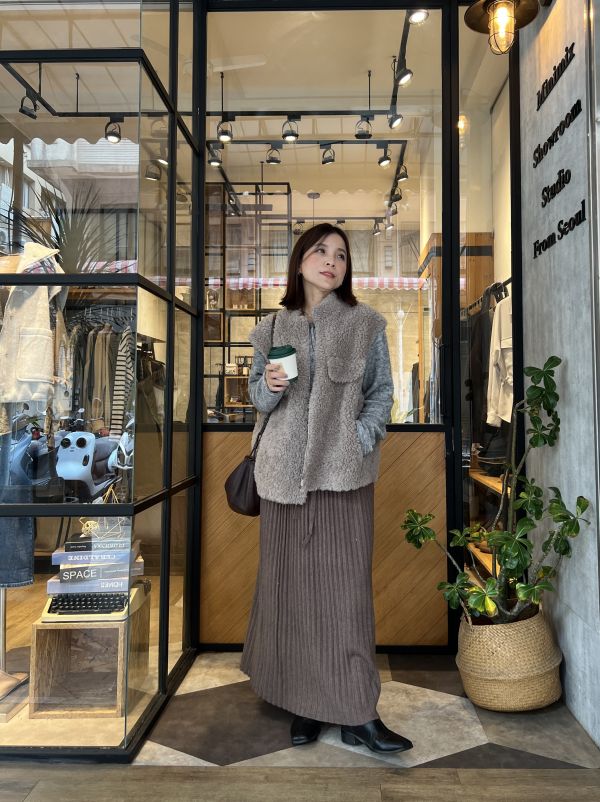 Dc113.不挑人質感S家針織細摺裙 