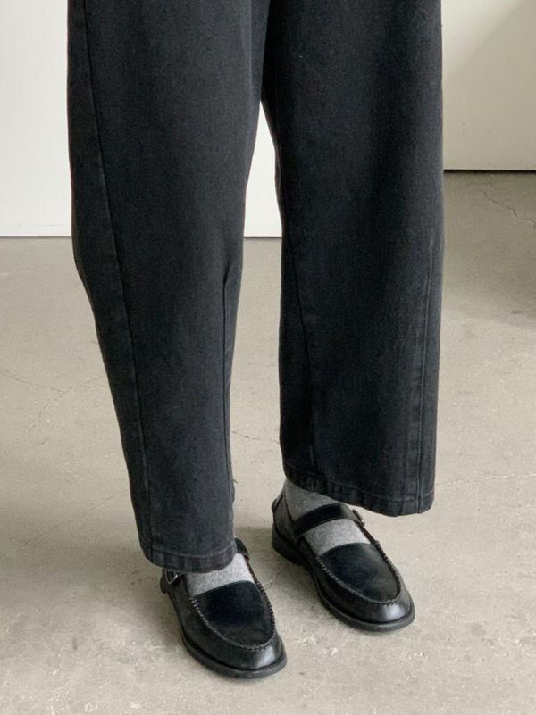 Ap424.不挑人原色小彎刀牛仔寬褲 