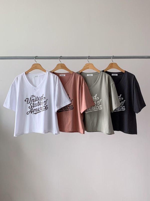 Ap402.必收V領英字方形t 