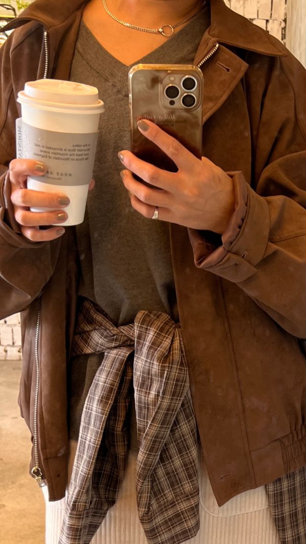 Nv116.一眼愛上的混麂皮布勞森外 