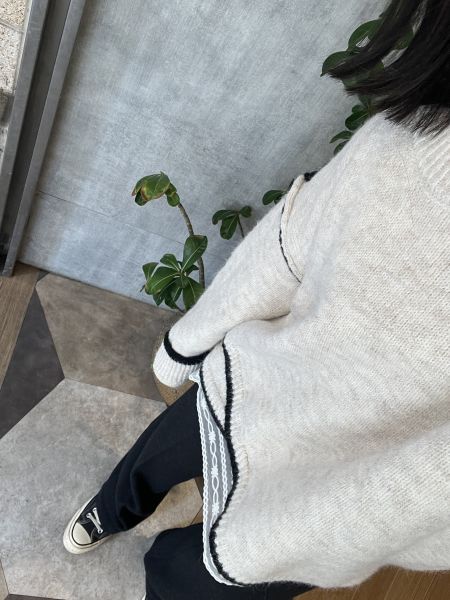 Dm104.可愛滾邊設計毛衣 