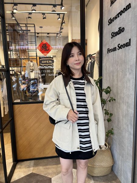 Ma308.必買好看配色條紋t 