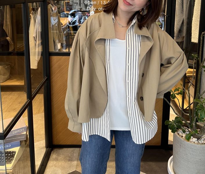 Ma326.最愛設計師檔口超美短風衣 