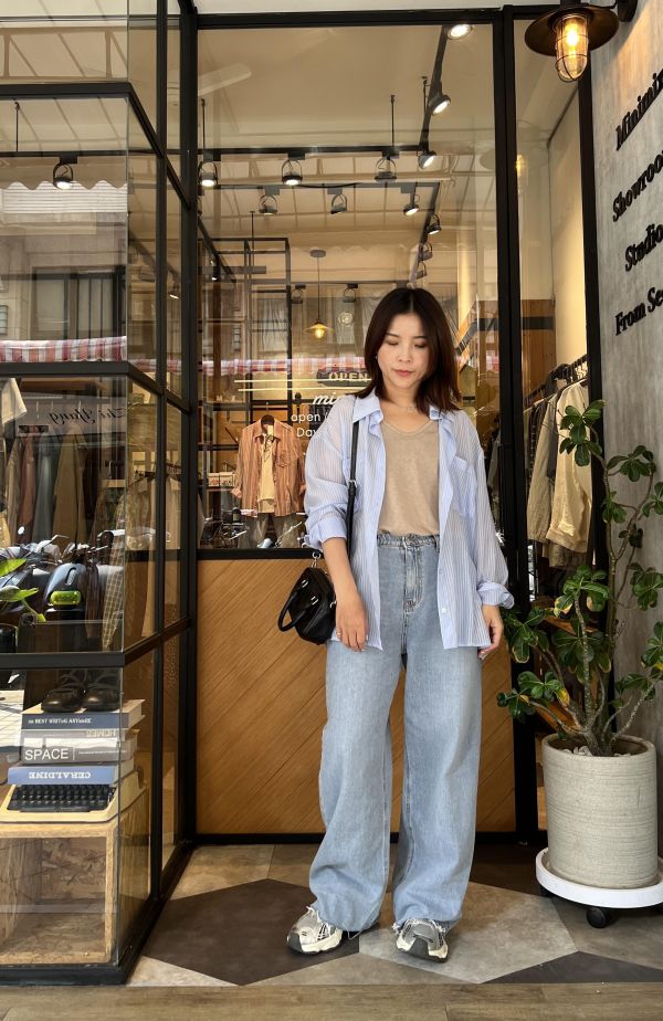 Ai14.超美紡緞直條襯衫 