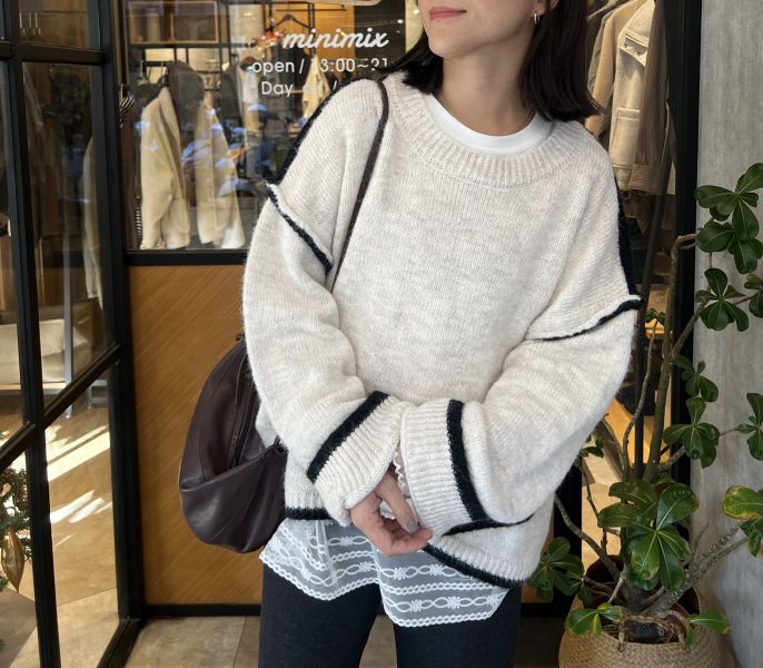 Dm109.層次搭配質感拼蕾絲t 