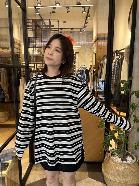 Ma308.必買好看配色條紋t 