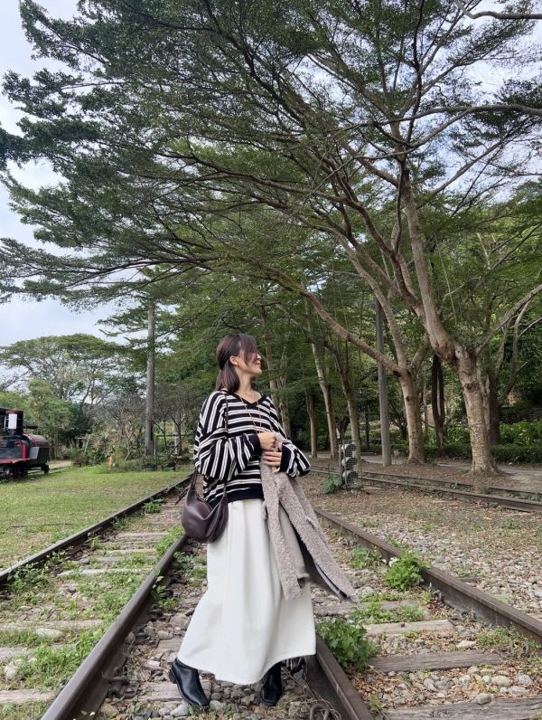 Nn122.超好看類針織條紋大學t 