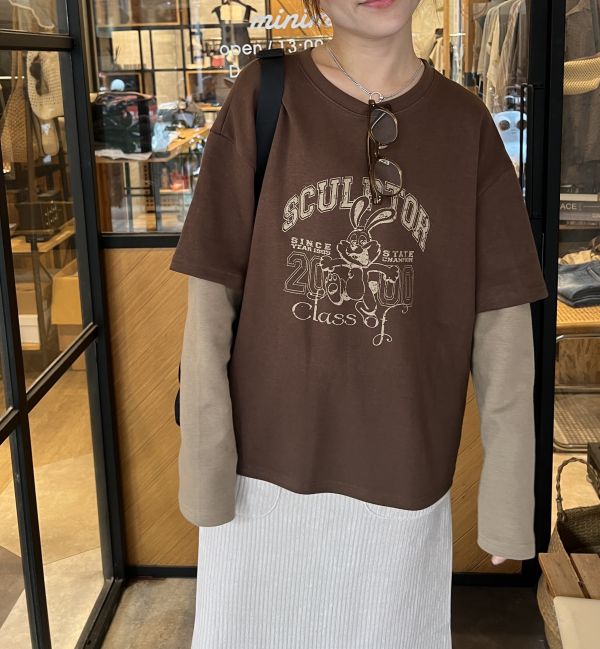 Nv105.新檔口可愛兔兔接袖t 