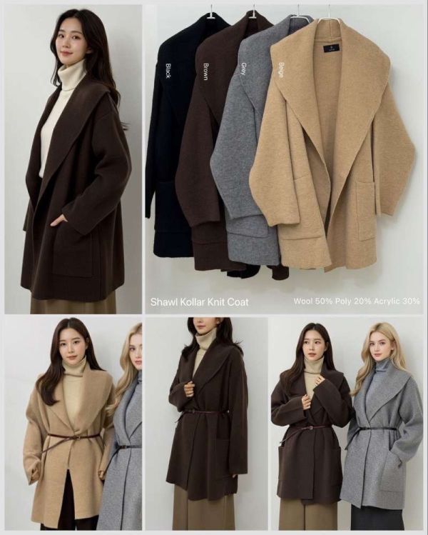 Dm114.質感s家時髦翻領附腰帶罩衫 