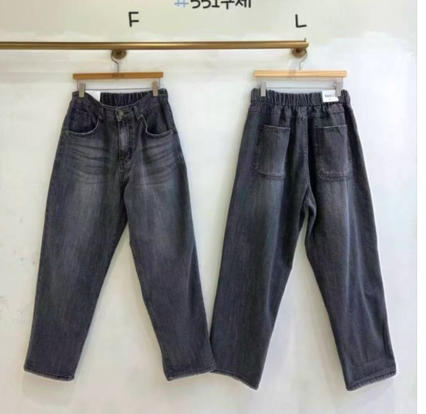 Aa925.肉肉歐膩家碳黑男友褲 