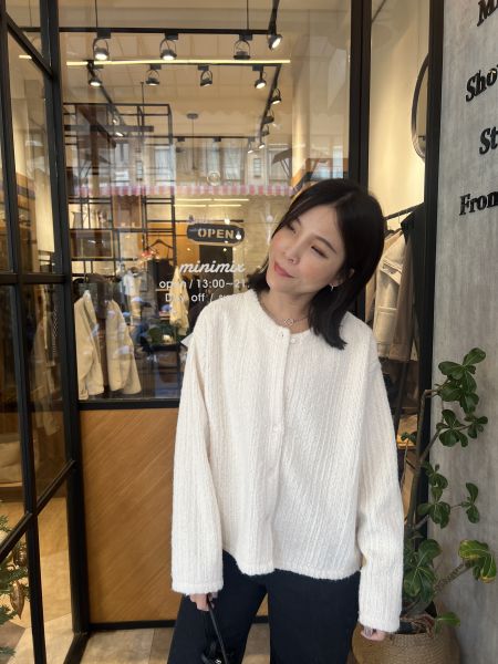 Dm107. 小香風毛海開釦上衣 