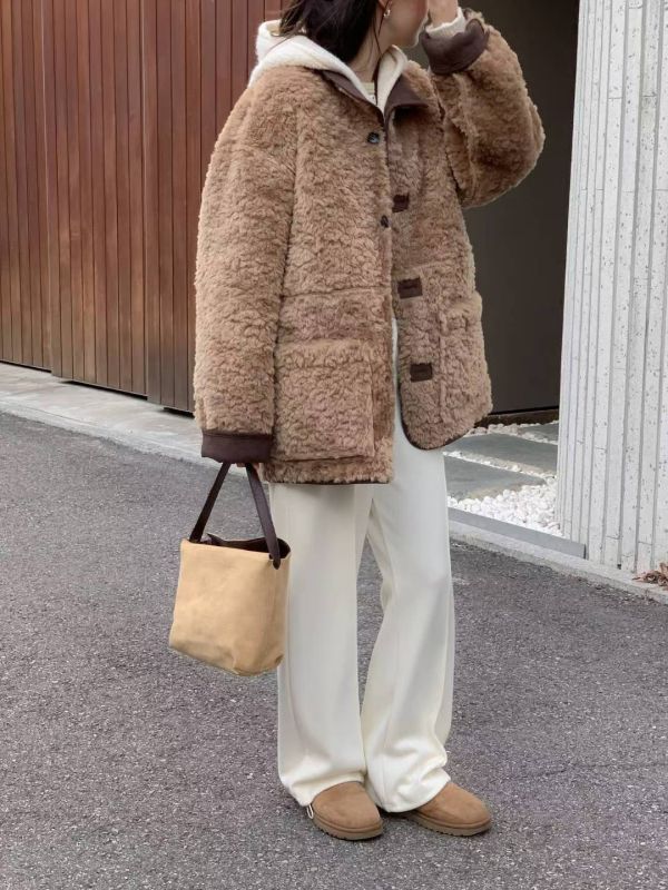 Jn118.歐膩必備雙面穿麂皮毛毛外 