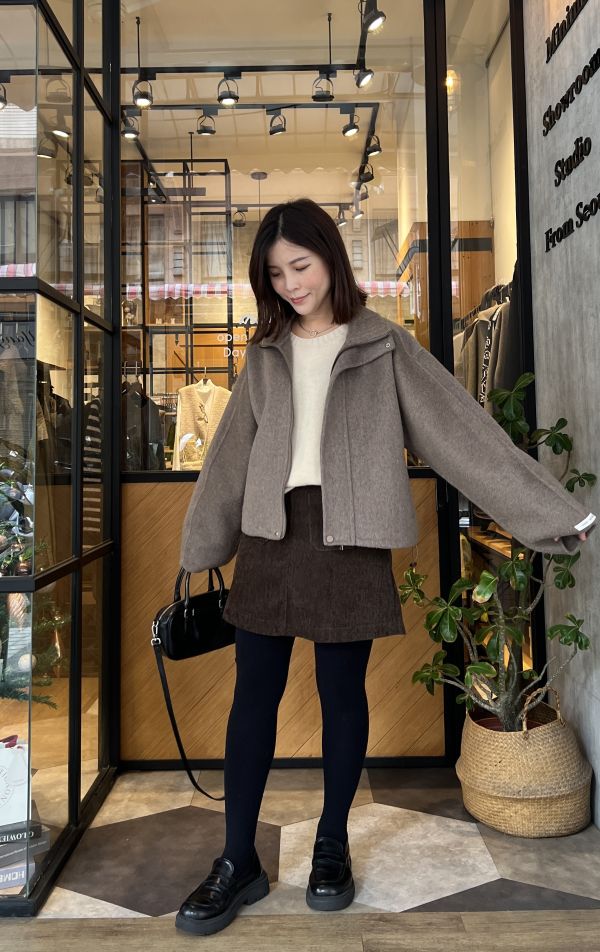 Jn125.100%羊絨手工短大衣！ 