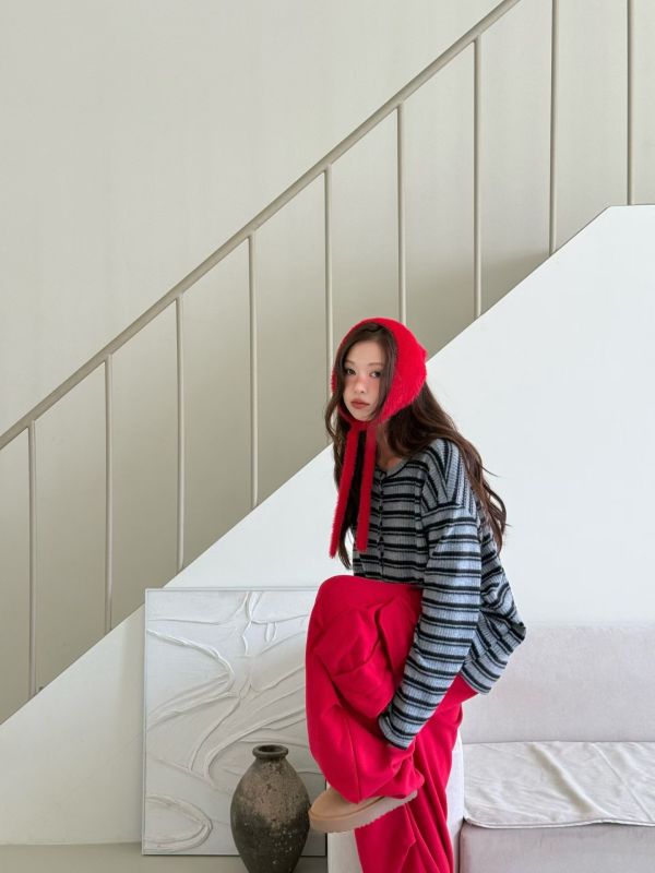 Jn106.必買絨坑條慵懶上衣 