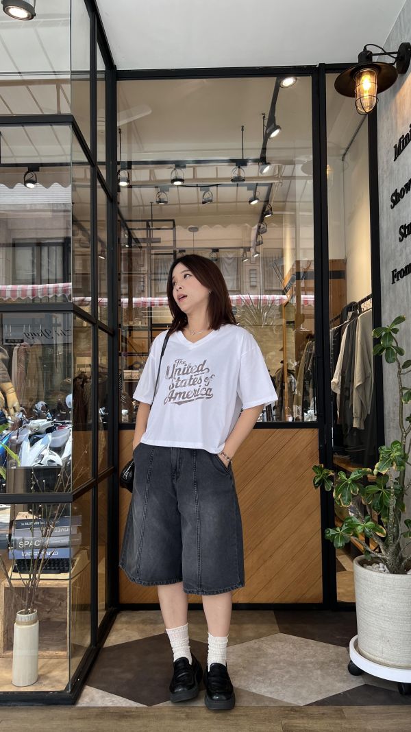 Ap425.不挑人愛牌牛仔5分褲 