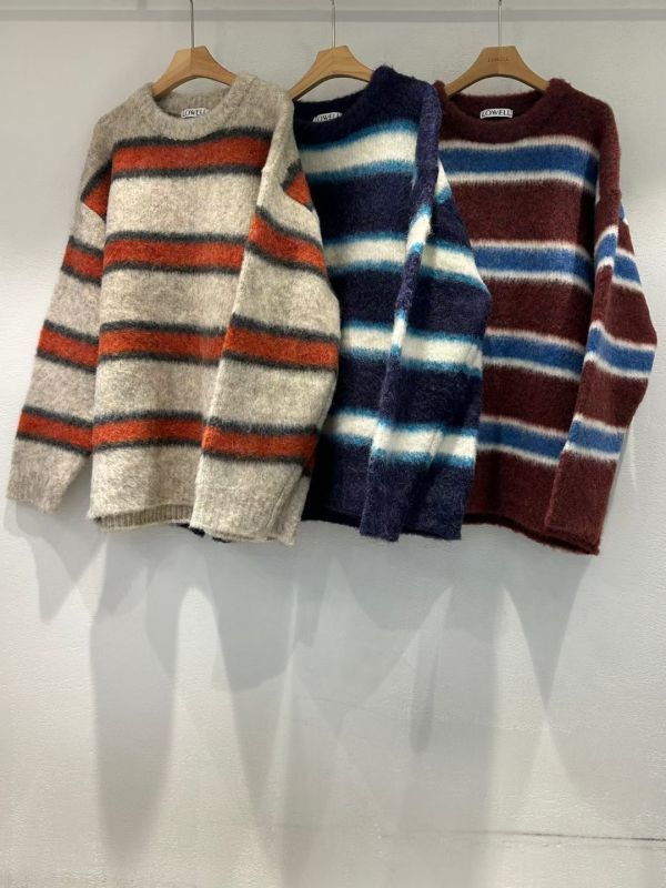 Dm112.室友搶著穿/可愛毛海條紋毛衣 
