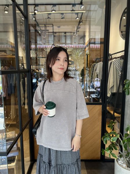 Mh307.無肩線美色水洗t 