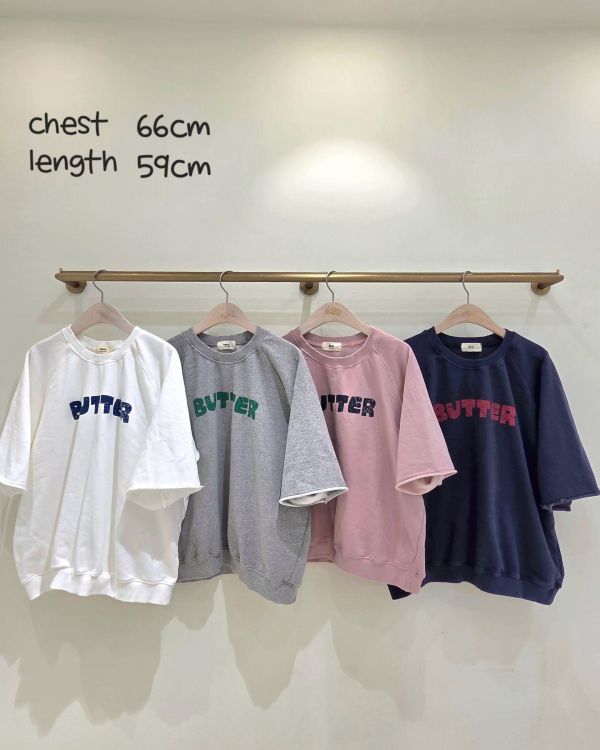Mh313.可愛夏日版Butter 短袖大學t 