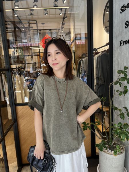 Mh306.超好看水洗色剪裁t 