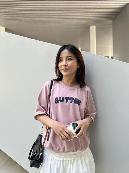 Mh313.可愛夏日版Butter 短袖大學t 