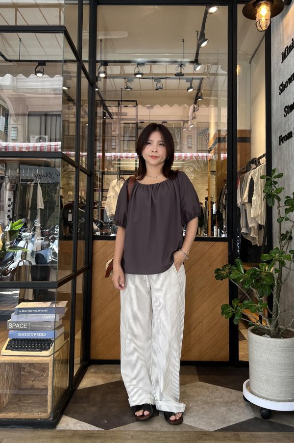 Ju11.簡約絲緞小姊姊上衣 