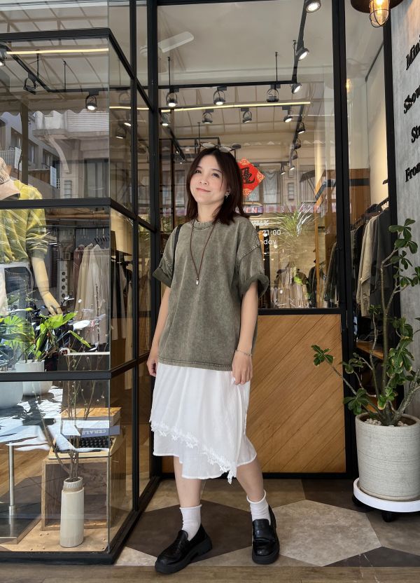 Mh306.超好看水洗色剪裁t 