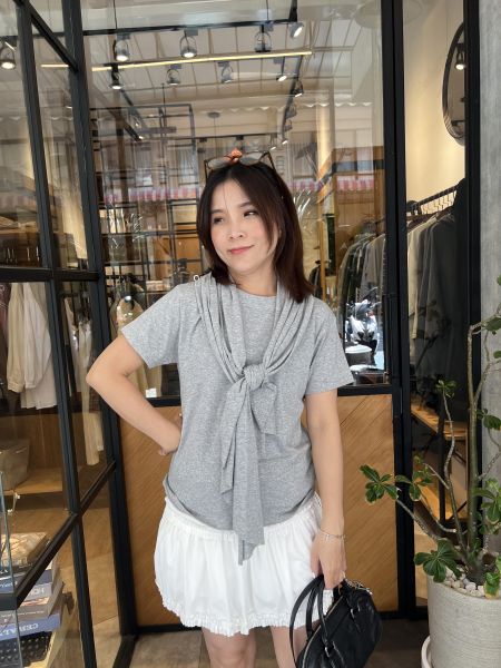 Mh311.質感親膚附披肩t 