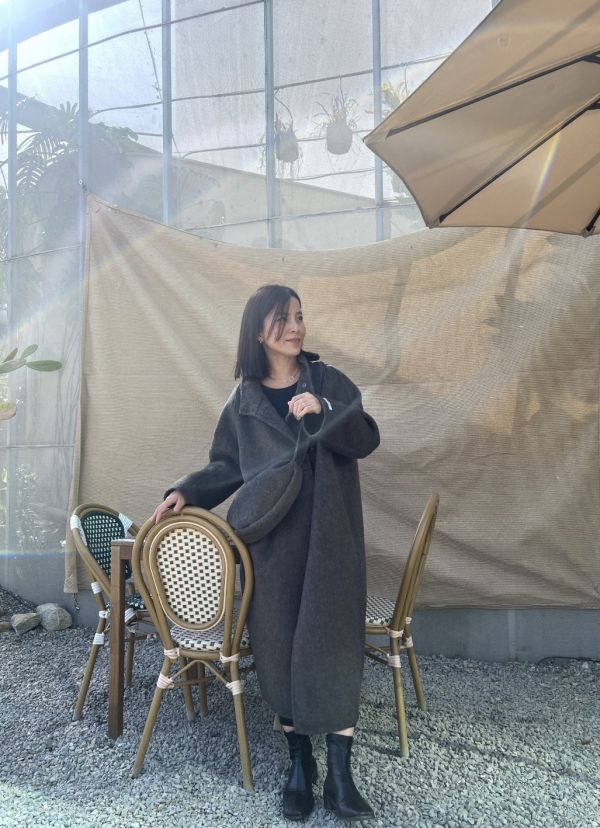 Dm126.時髦度爆棚的立領手工長大衣 