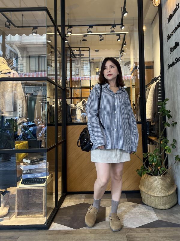 Sp109.超Q小方塊格衫/質感藍 