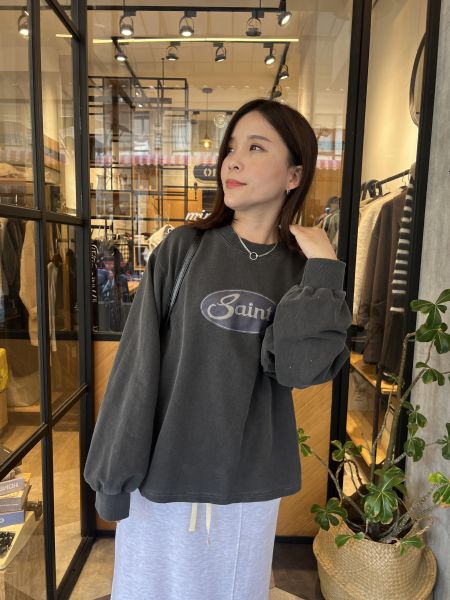 Sp112.好看水洗連袖t/碳黑 