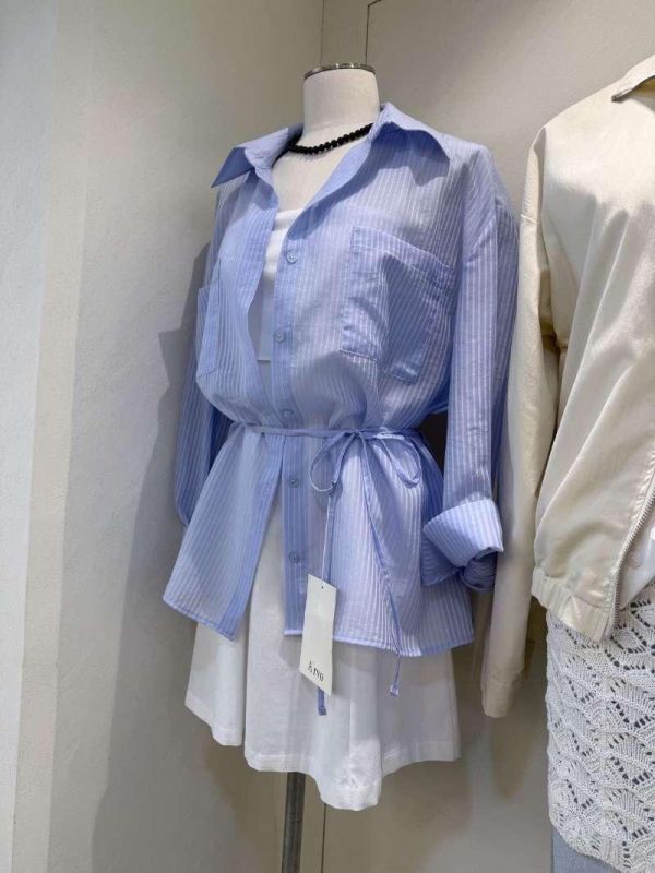 Ai14.超美紡緞直條襯衫 