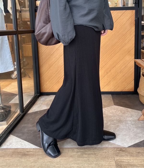 At927.愛牌家坑紋延展長裙 
