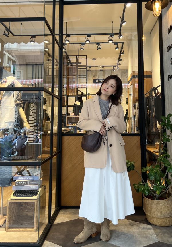 Nn111.超美絨面打褶裙 