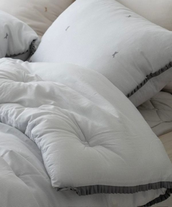 Kg15.法式蝴蝶結刺繡天絲厚被/奶茶 