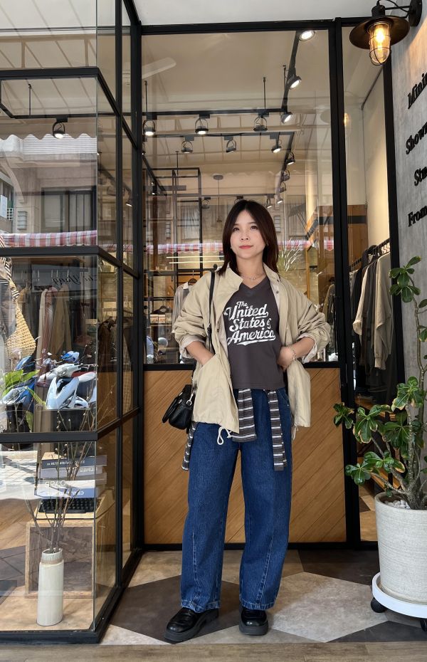 Ap420. 小立領輕工裝風衣外套 