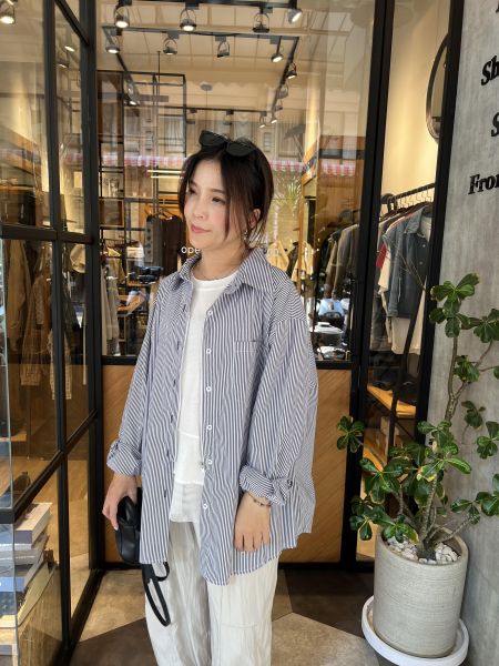 Ai25.質感抗皺2way直條襯衫外 