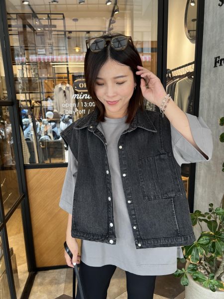 Ap426.設計檔口完美牛仔背心 