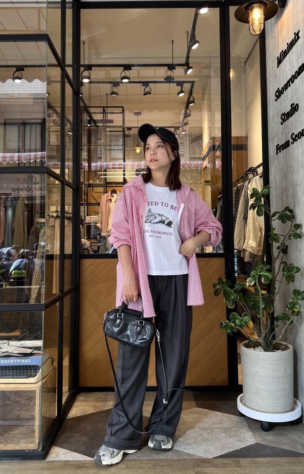 Ai25.質感抗皺2way直條襯衫外 