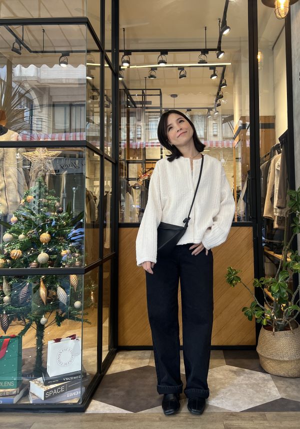 Dm107. 小香風毛海開釦上衣 